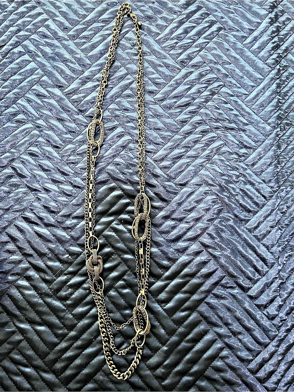 Premier Designs Gold-Tone Layered Chain Necklace Like New